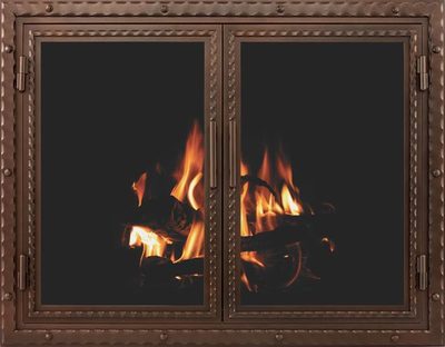 fireplace screen with glass doors