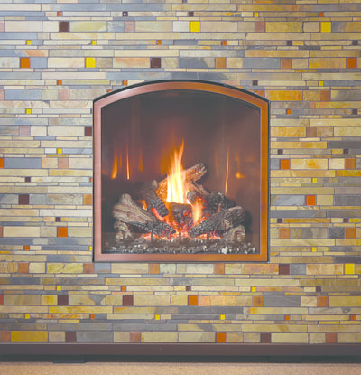 wood fireplace
