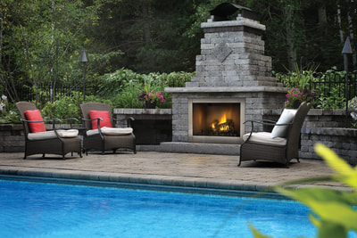 outdoor fireplace
